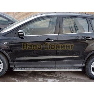 Пороги с площадкой алюминиевый лист вариант 2 РусСталь для Ford Kuga 2016-