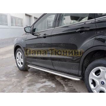 Пороги с площадкой нержавеющий лист РусСталь для Ford Kuga 2016-
