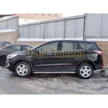 Пороги с площадкой нержавеющий лист РусСталь для Ford Kuga 2016-