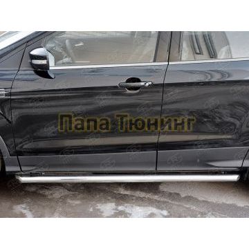 Пороги труба d57 вариант 1 РусСталь для Ford Kuga 2016-