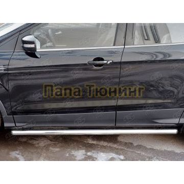 Пороги труба d57 вариант 3 РусСталь для Ford Kuga 2016-
