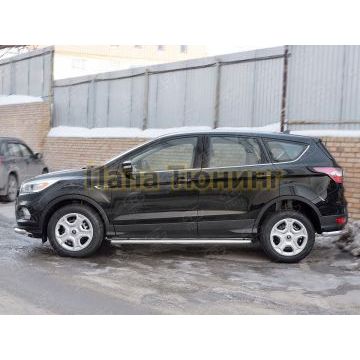Пороги труба d57 вариант 3 РусСталь для Ford Kuga 2016-