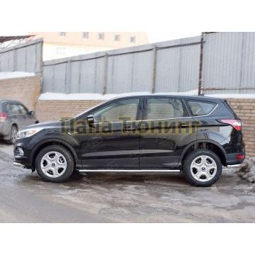 Пороги труба овальная с проступью 120х60 мм РусСталь для Ford Kuga 2016-