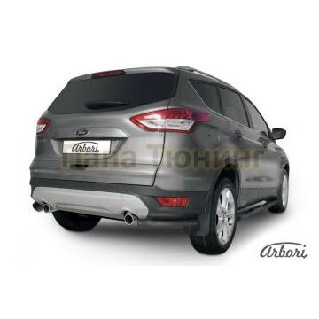 Защита задняя уголки чёрная сталь 57 мм Slitkoff для Ford Kuga 2013- Защита задняя уголки чёрная сталь 57 мм Slitkoff для Ford Kuga 2013-