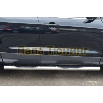 Пороги труба с накладками d76 вариант 2 РусСталь для Ford Kuga 2013-