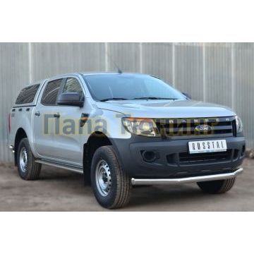 Пороги труба овальная с проступью 120x60 мм РусСталь для Ford Ranger 2012-2015