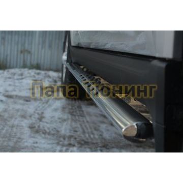 Пороги труба овальная с проступью 75-42 мм РусСталь для Great Wall Hover H3 2014-2016