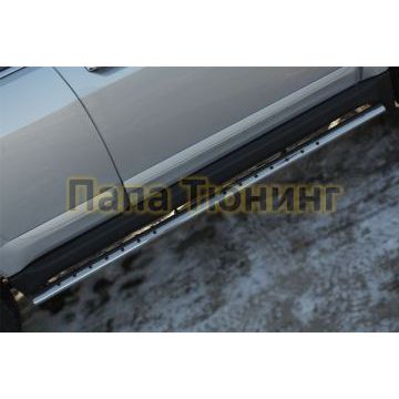 Пороги труба овальная с проступью 75-42 мм РусСталь для Great Wall Hover H3 2014-2016