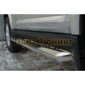 Пороги труба с накладками d76 вариант 1 РусСталь для Great Wall Hover H3 2014-2016