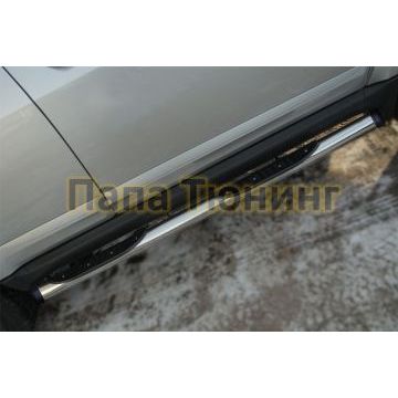 Пороги труба с накладками d76 вариант 2 РусСталь для Great Wall Hover H3 2014-2016