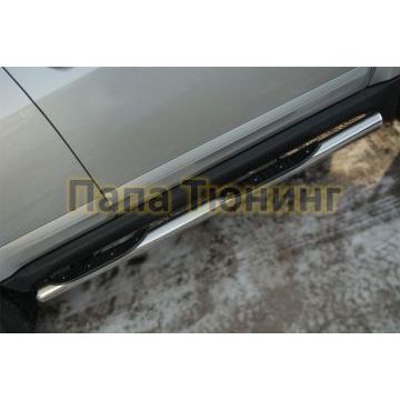 Пороги труба с накладками d76 вариант 3 РусСталь для Great Wall Hover H3 2014-2016