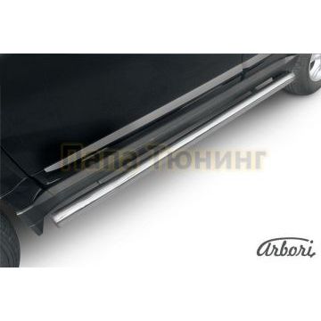 Защита штатных порогов труба 76 мм Slitkoff для Great Wall Hover H3 New 2014-2015