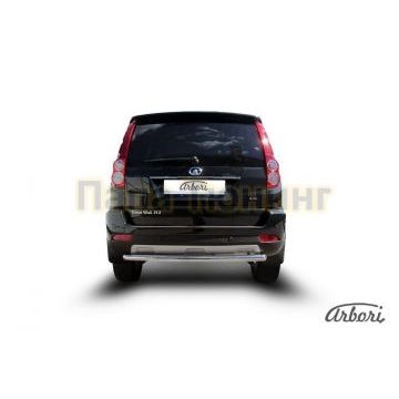 Защита заднего бампера радиусная 57 мм Slitkoff для Great Wall Hover H3 New 2014-2015