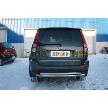 Защита заднего бампера двойная 60-42 мм ALFeco для Great Wall Hover H3 2014-2017