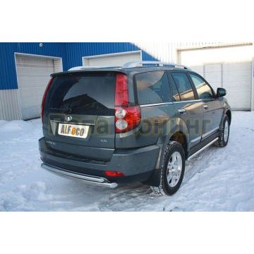 Защита заднего бампера двойная 60-42 мм ALFeco для Great Wall Hover H3 2014-2017
