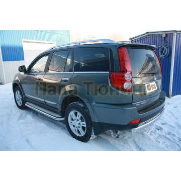 Защита заднего бампера овальная 75х42 мм ALFeco для Great Wall Hover H3 2014-2017