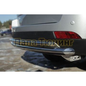 Защита заднего бампера двойная d57-d42 дуга РусСталь для Great Wall Hover H3 2014-