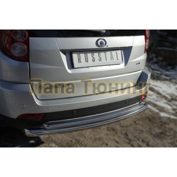 Защита заднего бампера двойная d57-d42 дуга РусСталь для Great Wall Hover H3 2014-