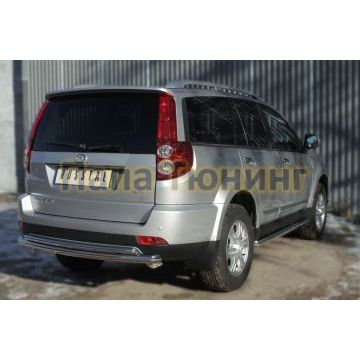 Защита заднего бампера двойная d57-d42 дуга РусСталь для Great Wall Hover H3 2014-