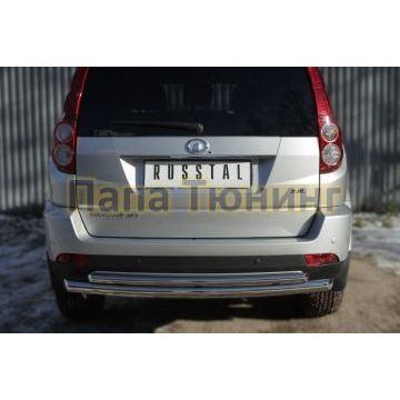 Защита заднего бампера двойная d57-d42 дуга РусСталь для Great Wall Hover H3 2014-