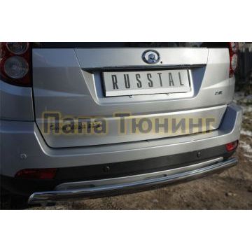 Защита заднего бампера овальная 75х42 мм дуга РусСталь для Great Wall Hover H3 2014-