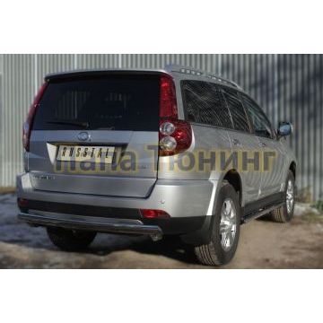 Защита заднего бампера овальная 75х42 мм дуга РусСталь для Great Wall Hover H3 2014-