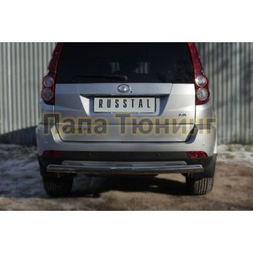 Защита заднего бампера овальная 75х42 мм дуга РусСталь для Great Wall Hover H3 2014-
