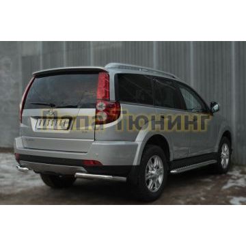 Защита задняя уголки d57 секции РусСталь для Great Wall Hover H3 2014-