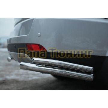 Защита задняя двойные уголки d57-d42 секции РусСталь для Great Wall Hover H3 2014-