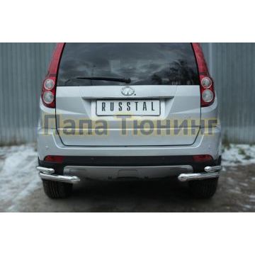 Защита задняя двойные уголки d57-d42 секции РусСталь для Great Wall Hover H3 2014-