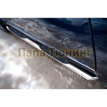 Пороги труба d76 с накладками вариант 1 РусСталь для Great Wall Hover H5 2011-2015