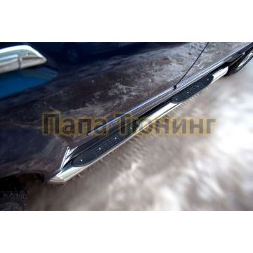 Пороги труба d76 с накладками вариант 1 РусСталь для Great Wall Hover H5 2011-2015