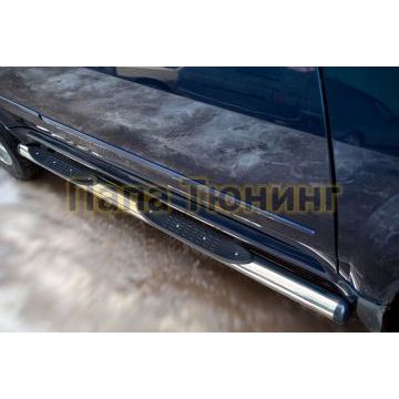 Пороги труба d76 с накладками вариант 2 РусСталь для Great Wall Hover H5 2011-2015