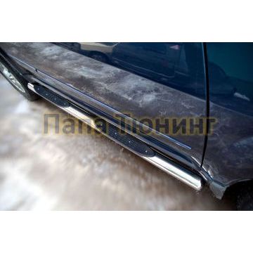 Пороги труба d76 с накладками вариант 3 РусСталь для Great Wall Hover H5 2011-2015