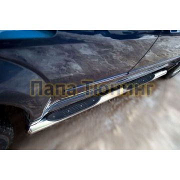 Пороги труба d76 с накладками вариант 3 РусСталь для Great Wall Hover H5 2011-2015