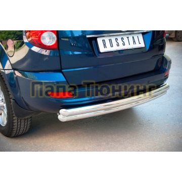 Защита заднего бампера двойная d57-d57 РусСталь для Great Wall Hover H5 2011-2015