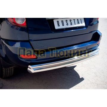 Защита заднего бампера двойная d76-d42 РусСталь для Great Wall Hover H5 2011-2015