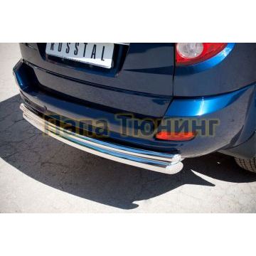 Защита заднего бампера двойная d76-d42 РусСталь для Great Wall Hover H5 2011-2015