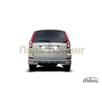 Защита задняя двойные уголки 57-42 мм Slitkoff для Great Wall Hover H5 2011-2015