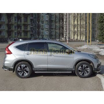Пороги с площадкой нержавеющий лист 42 мм РусСталь для Honda CR-V 2015-2017