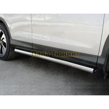 Пороги труба d57 вариант 2 РусСталь для Honda CR-V 2015-2017