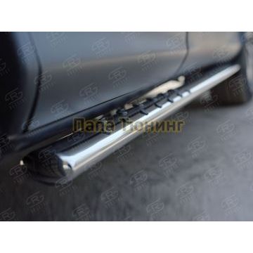 Пороги труба овальная с проступью 75х42мм РусСталь для Honda CR-V 2015-2017