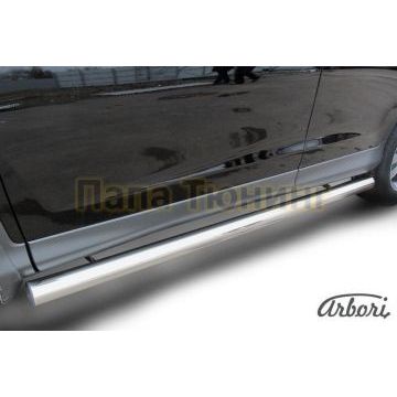 Защита штатных порогов труба 76 мм Slitkoff для Honda CR-V 2012-