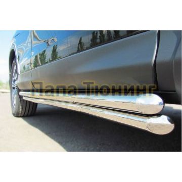 Пороги труба двойная 42-d42 секции РусСталь для Honda CR-V 2012-2015