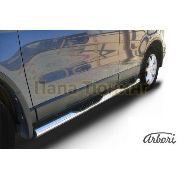 Пороги труба с накладками 76 мм Slitkoff для Honda CR-V 2010-2012 Пороги труба с накладками 76 мм Slitkoff для Honda CR-V 2010-2012