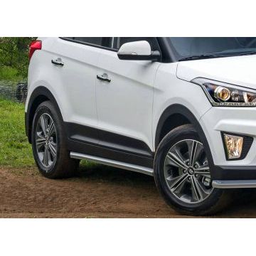 Защита штатных порогов 57 мм Rival для Hyundai Creta 2016-2021