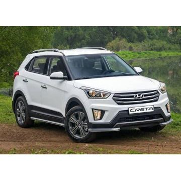 Защита штатных порогов 57 мм Rival для Hyundai Creta 2016-2021