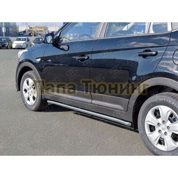 Пороги труба d42 вариант 1 РусСталь для Hyundai Creta 2016-2021