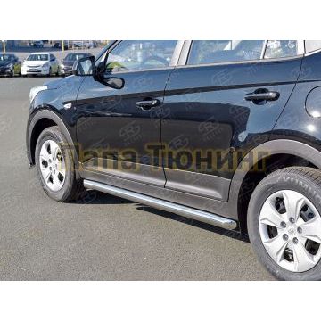 Пороги труба d57 вариант 1 РусСталь для Hyundai Creta 2016-2021