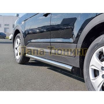 Пороги труба d57 вариант 2 РусСталь для Hyundai Creta 2016-2021